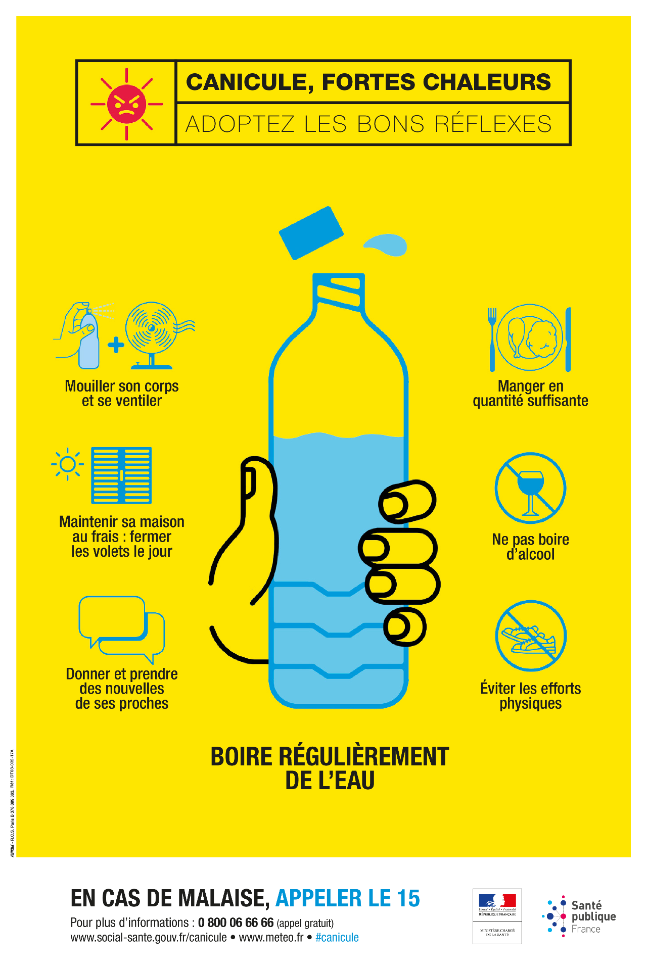 affiche les bons gestes en cas de canicule
